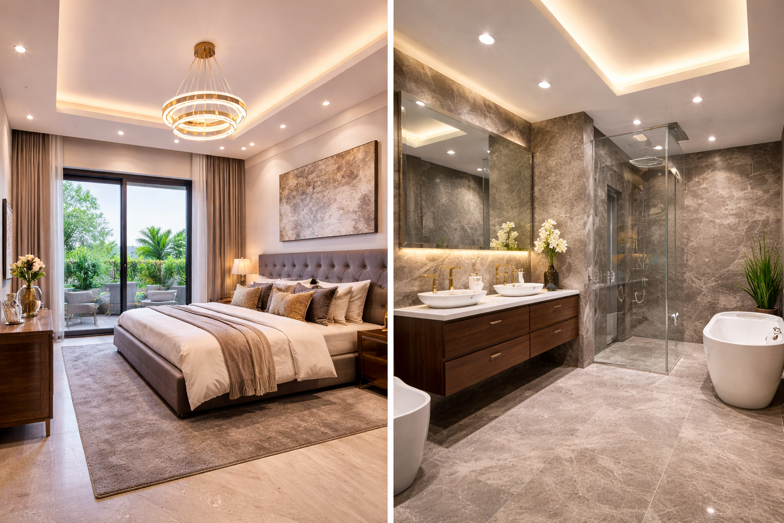 bedroom and washroom