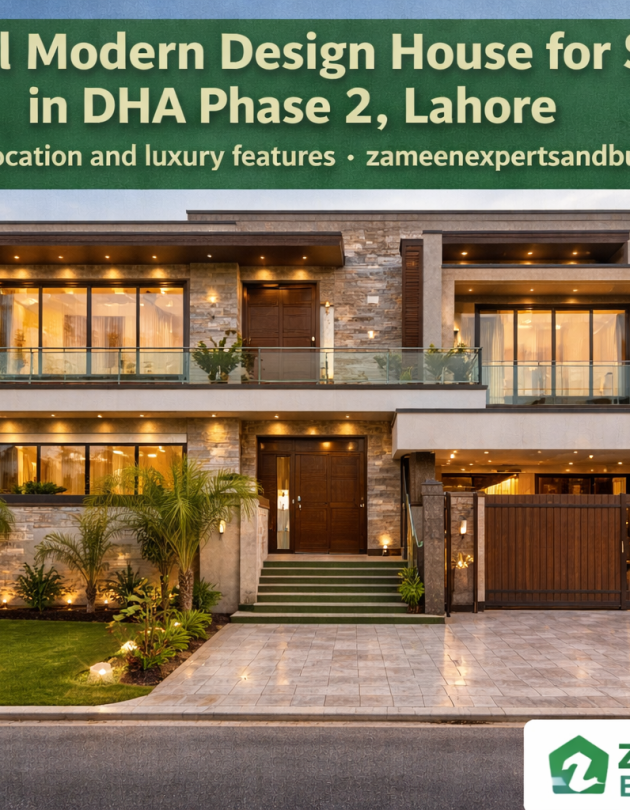 1 Kanal modern design house for sale in DHA Phase 2 Lahore with elegant elevation, spacious layout, and premium residential location
