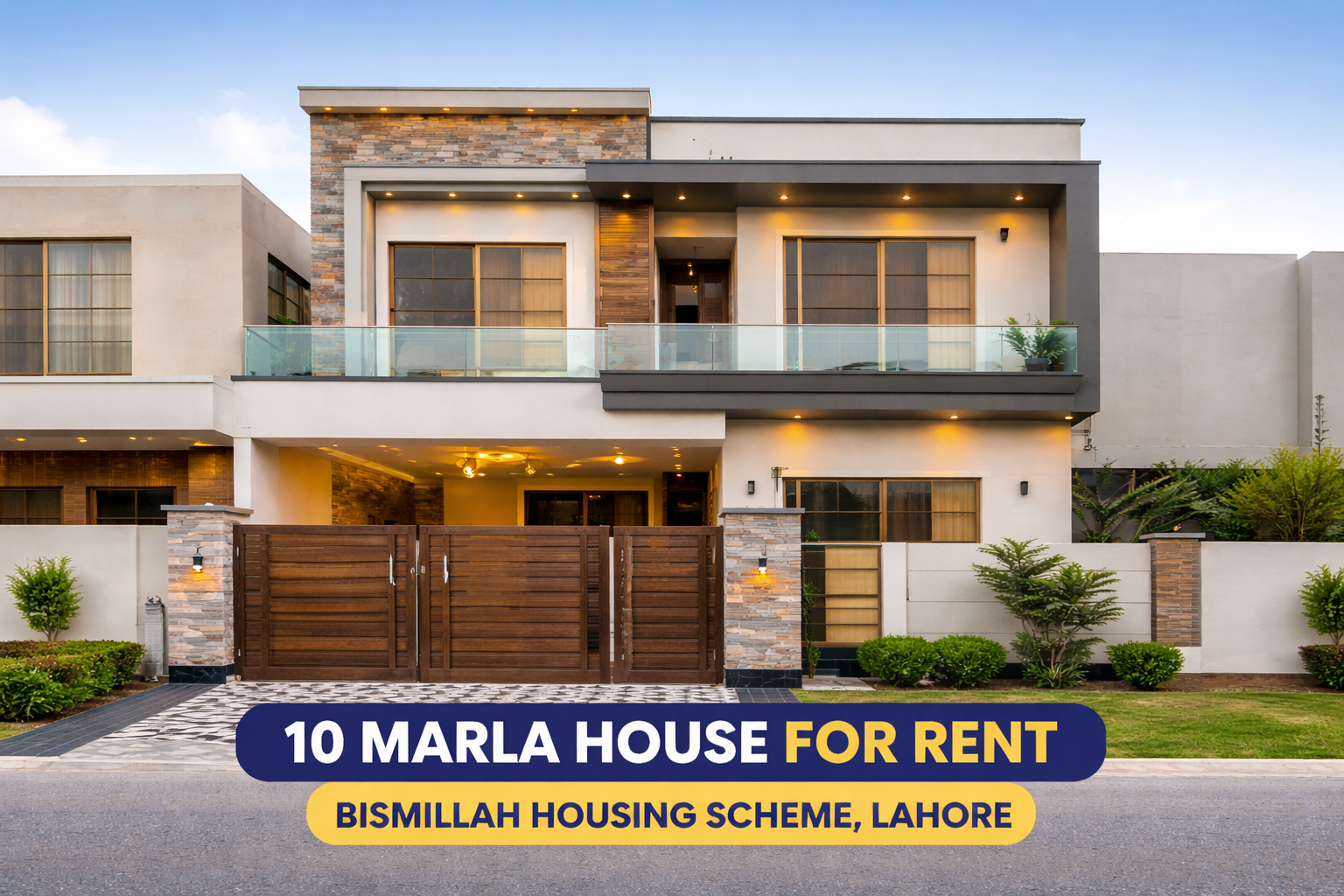 10 marla house for rent in Bismillah Housing Schemere