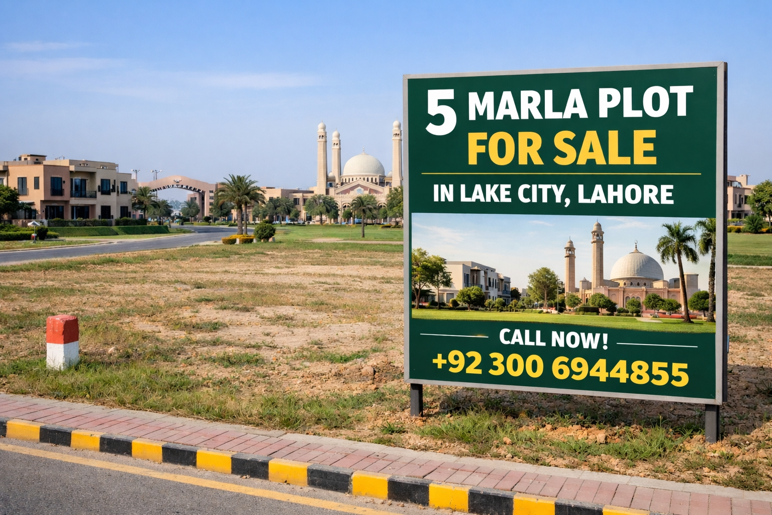 5 marla plot for sale in Lake City Lahore with contact number +92 300 6944855