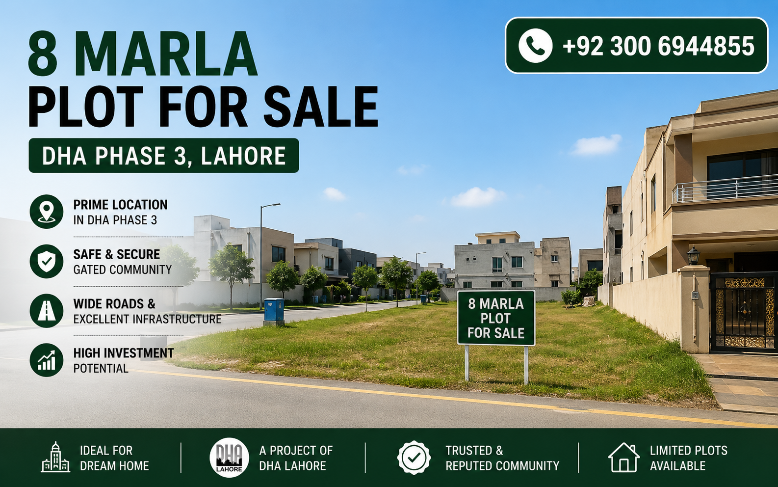 8 marla plot for sale in dha phase 3 lahore