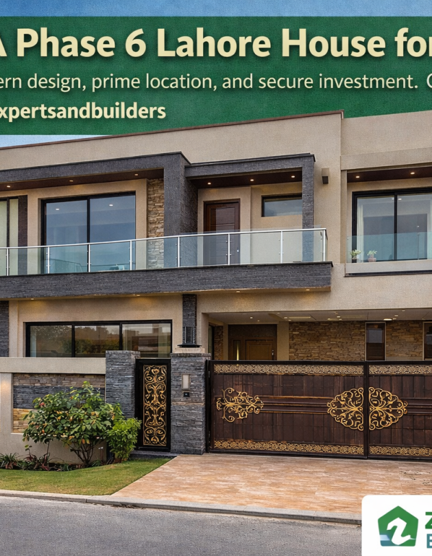 DHA Phase 6 Lahore modern house for sale with stylish elevation, spacious layout, and premium residential location by zameenexpertsandbuilders