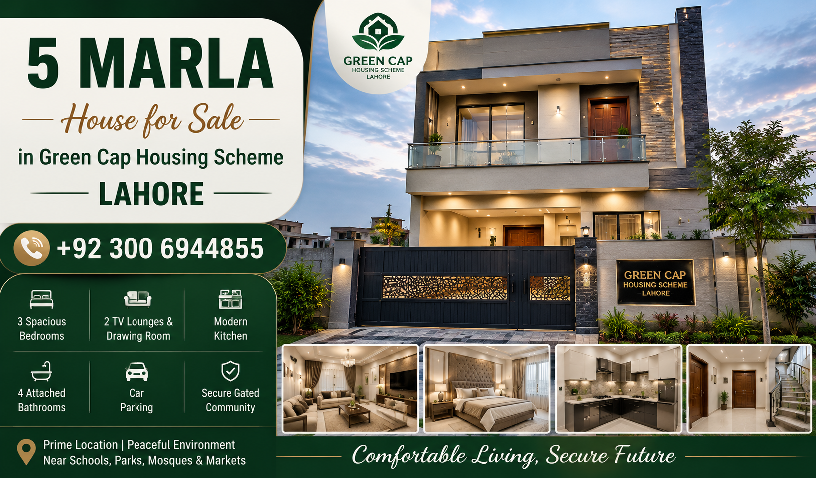 5 Marla House for sale in Green Cap Housing Scheme Lahore