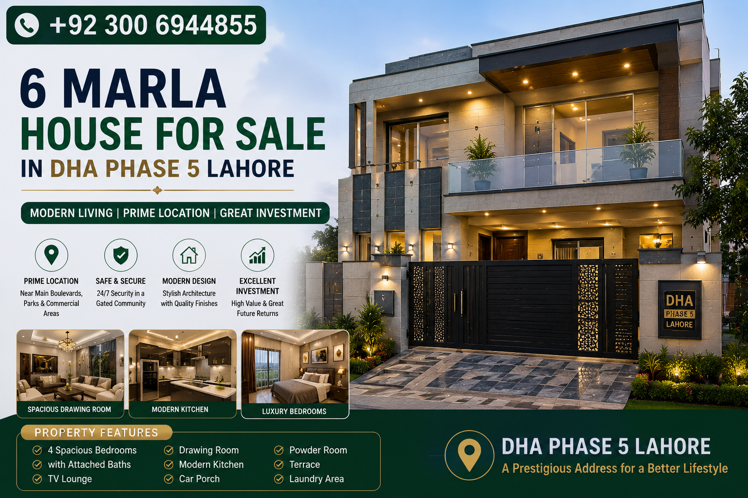6 Marla Luxury House for Sale in DHA Phase 5 Lahore