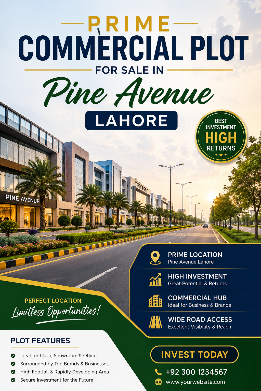 Prime Commercial Plot for Sale in Pine Avenue Lahore