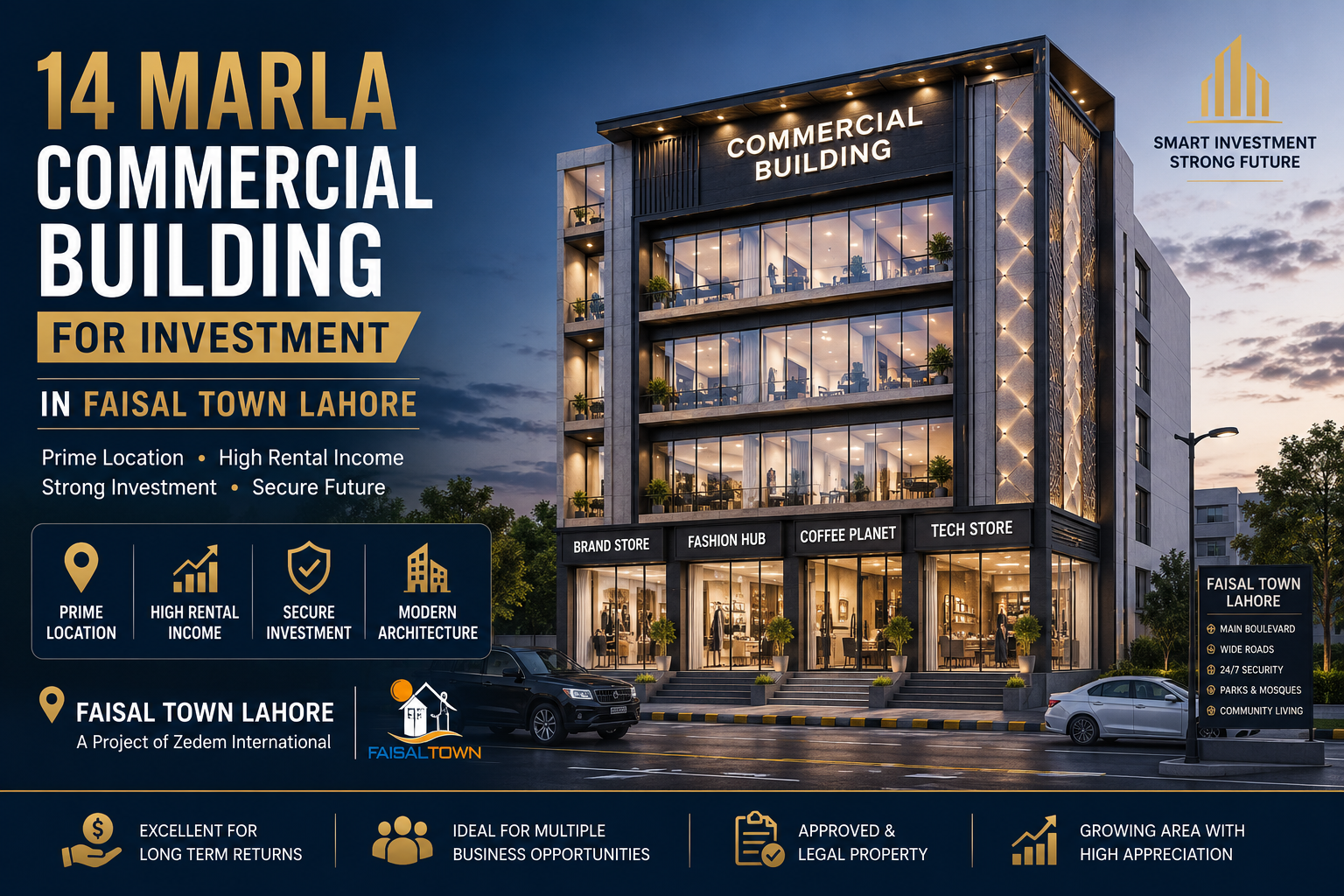 14 Marla Commercial Building for Investment in Faisal Town Lahore
