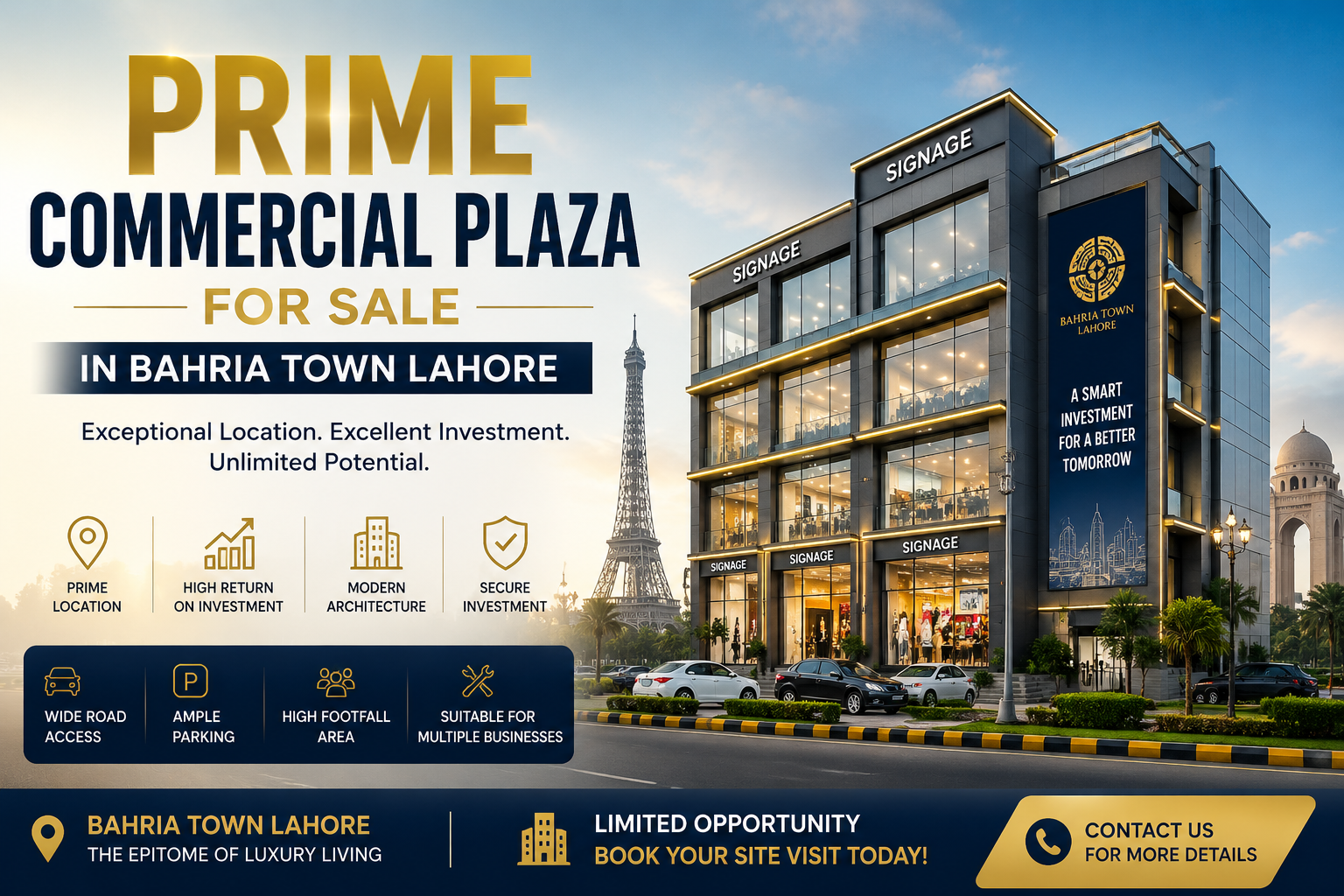 Prime Commercial Plaza for Sale in Bahria Town Lahore