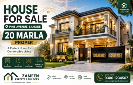 House for Sale in Lahore Pine Avenue &ndash; 20 Marla Proper