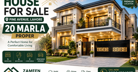 House for Sale in Lahore Pine Avenue &ndash; 20 Marla Proper