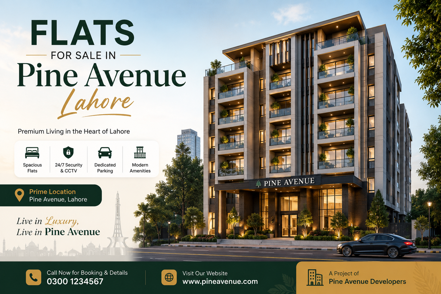 flats for sale in Pine Avenue lahore