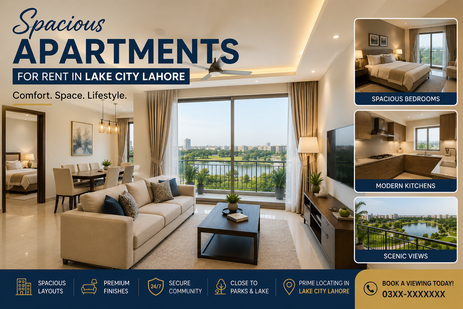 Spacious Apartments for Rent in Lake City Lahore