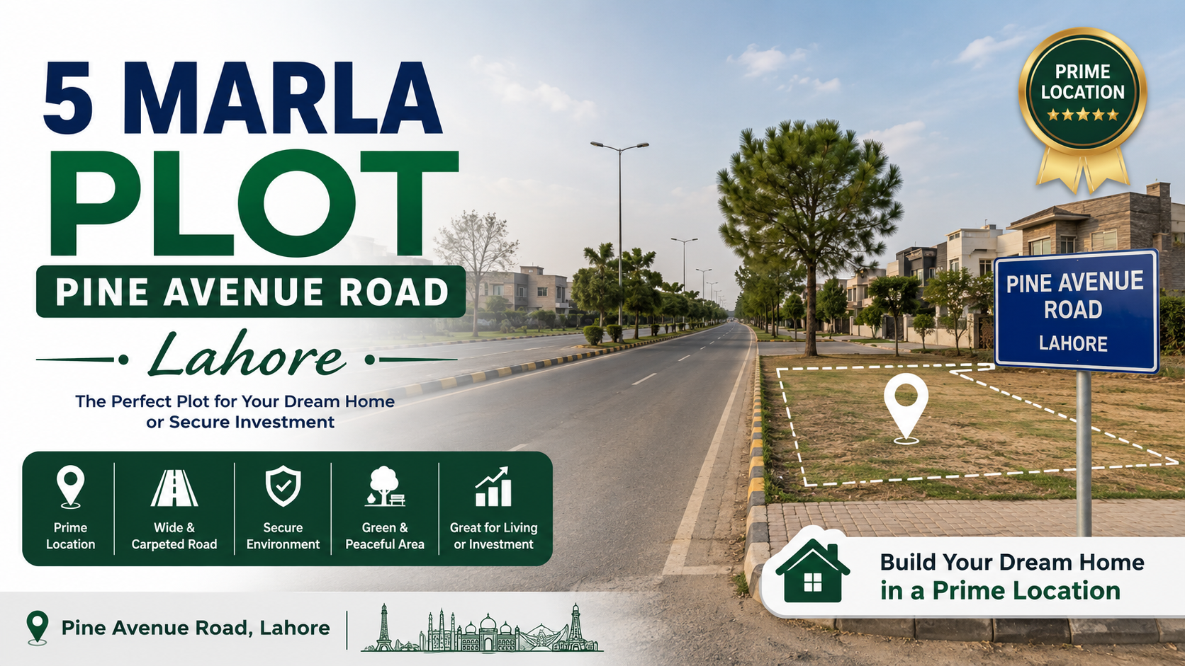 5 Marla Plot pine avenue road Lahore