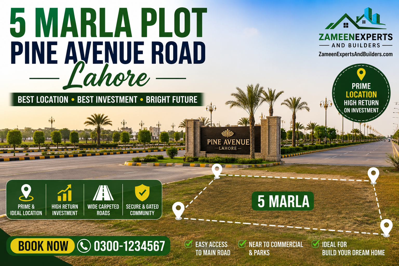 5 Marla Plot pine avenue road Lahore