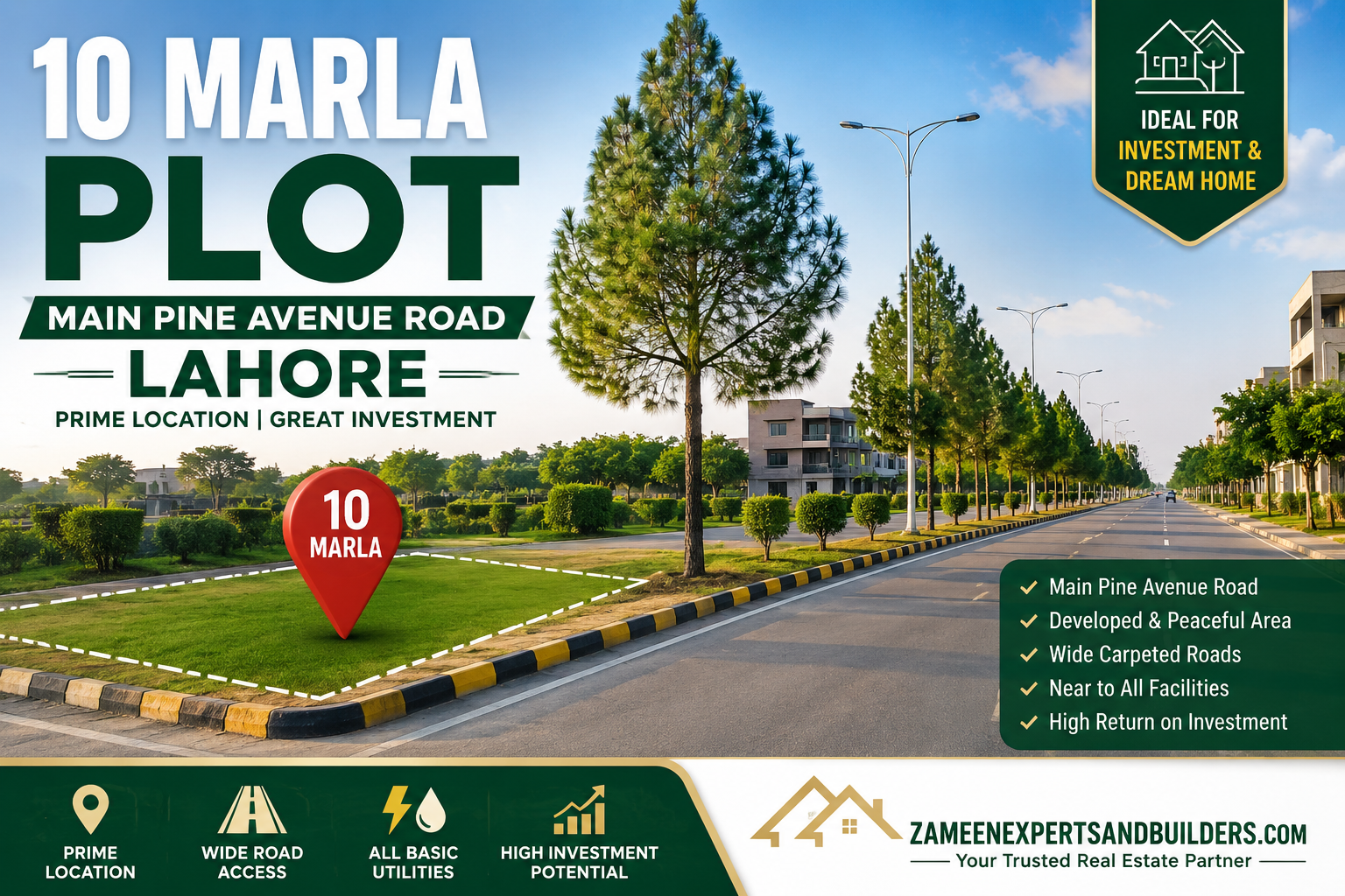 10 Marla Plot main pine avenue road Lahore