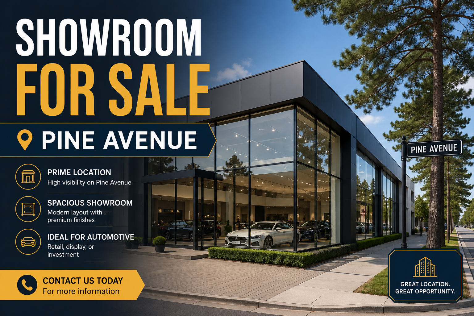 showroom for sale Pine Avenue