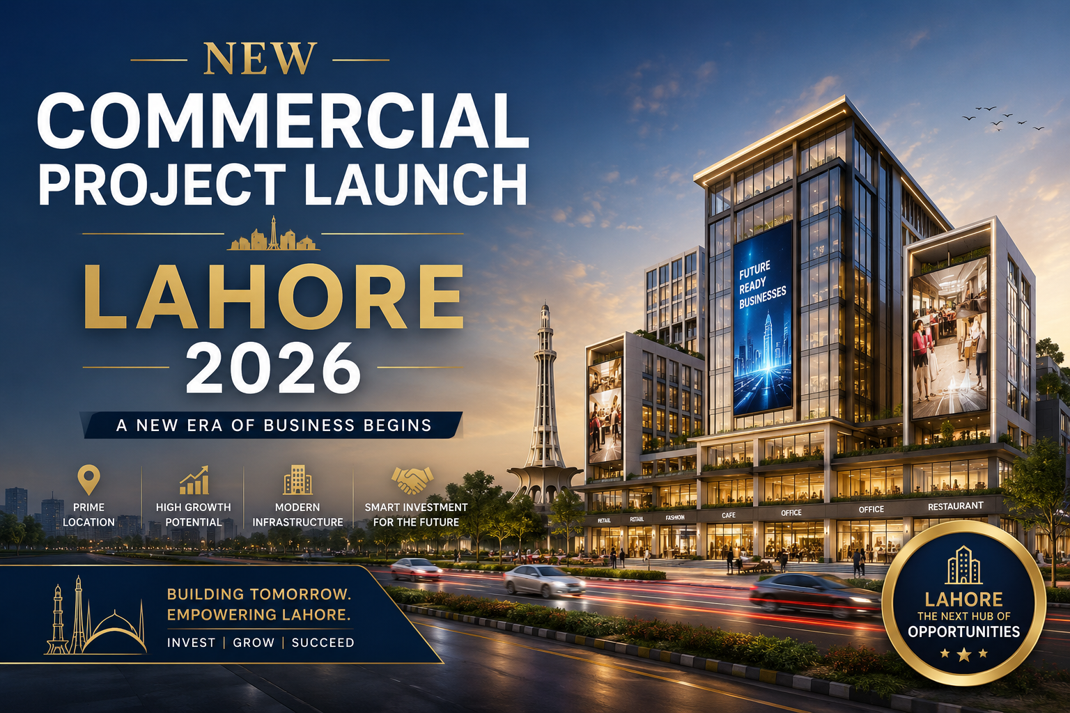 new commercial project launch Lahore 2026