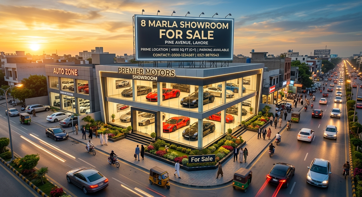 8 Marla Showroom for Sale on Pine Avenue Lahore