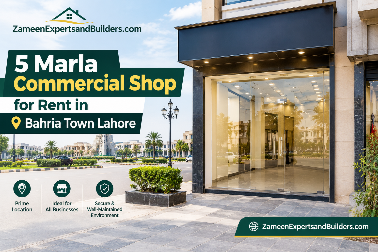 5 Marla Commercial Shop for Rent in Bahria Town Lahore